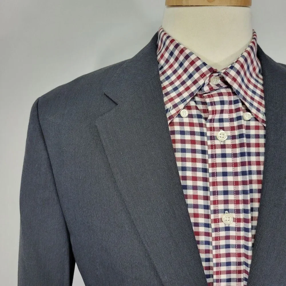Banana Republic Men's‎ Sport Coat Blazer Two Button Deep Navy Poly Viscose 42L